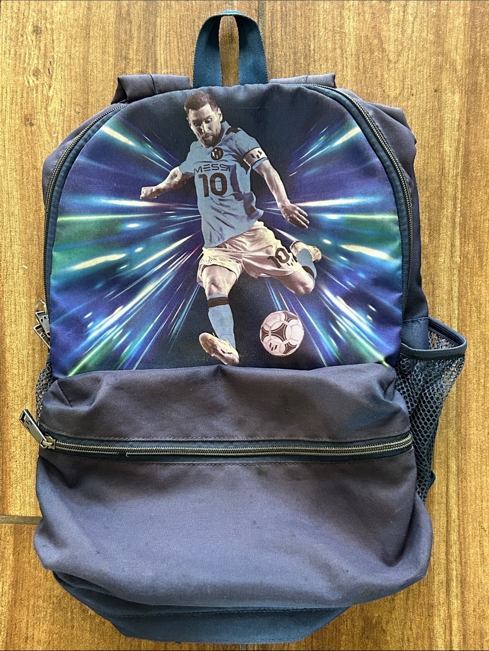 Lionel Messi #10 Soccer Kids Backpack Navy School Sports Bag